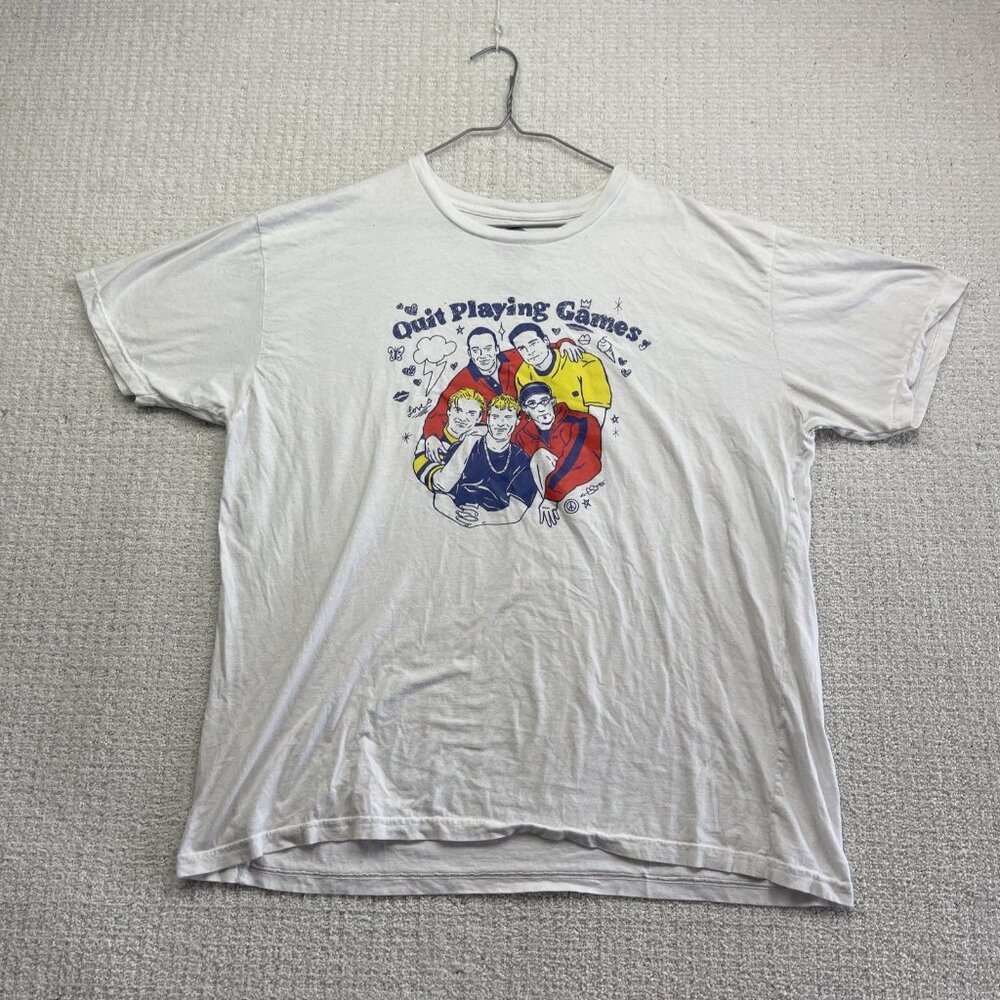 Backstreet Boys Retro Quit Playing Games With My Heart 2XL T-shirt White Read